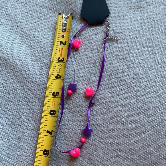 3x25$  ๐โญ๏ธ๐ Handmade - Short necklace - Pink Purple - stars ribbons wire. - Picture 5 of 5